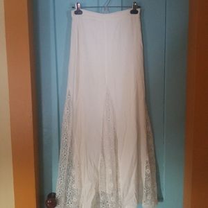 Lace white long skirt